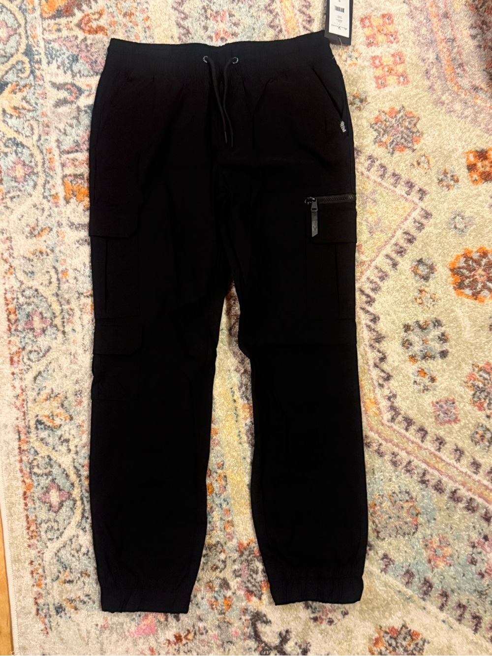 Marc Ecko Cut & Sew Black Stretch Cargo Jogger Pants Men’s Small NWT